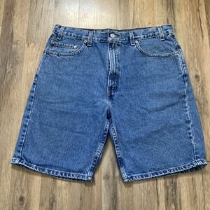 Vintage Levi's 505 Regular Fit Denim Jean Shorts Mens Size 36 Med Wash Blue Y2K